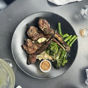 Lamb chops- Steamed Broccolini