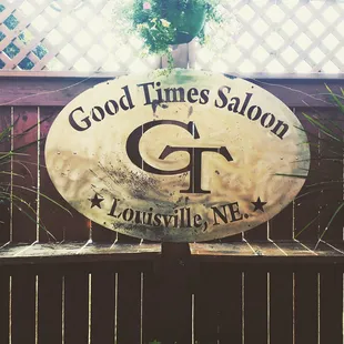 a sign for good times saloon