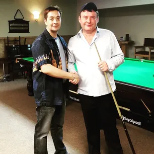 Jimmy White, one of the greatest snooker players in the world came into my pool hall today
