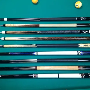 Cues on sale at very good prices