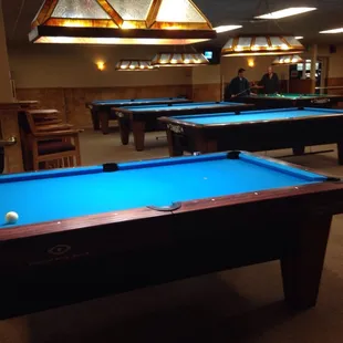 11 diamond tables and 1 12' snooker table