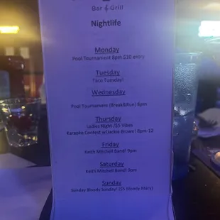 The everyday specials they have.