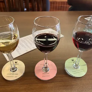 Wine Flight: Light My Fire, Smooth and Sweet Caroline