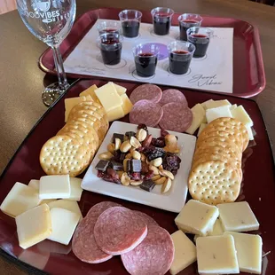 Charcuterie board and wine flight. Follow @ohiofoodlover on Instagram for more Ohio eats