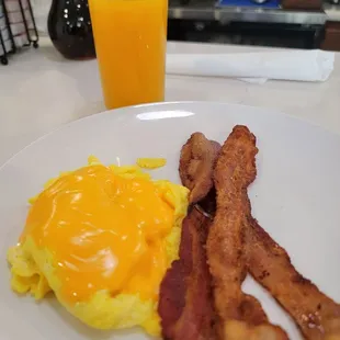 Side of bacon and eggs