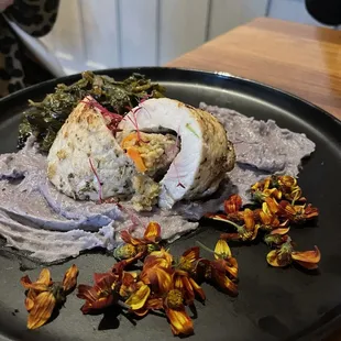 a plate of food on a table