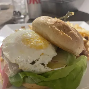 Double Cheeseburger with fried egg