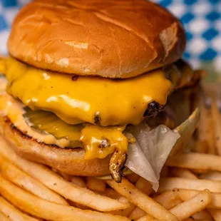 The GoodBurger - Point Loma&apos;s newest favorite burger! Served with seasoned fries - only $7 during our daily Happy Hour, 2pm-6pm.