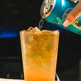 We call this our &quot;Random, But Good&quot; beer cocktail, made with Jameson whiskey,  agave nectar, lemon juice, and Cali Creamin&apos; Beer.