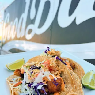 Support our local fishermen when you order our GoodBar Blonde-Battered Fish Tacos -- all our fish comes from Tunaville Market and Grocery.