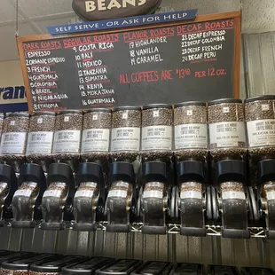 Large variety of coffee