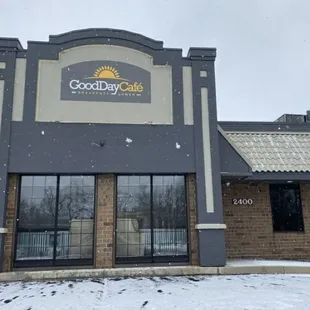 the front of the building