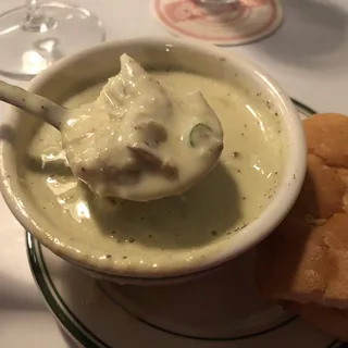 Crab, Corn, Poblano Bisque Cup