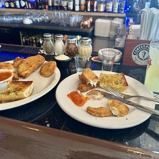 I couldn't eat any of the chicken. This was the appetizer plate that cost $20 and what she called a margarita.