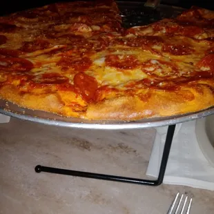 Large pepperoni and extra cheese