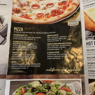 Pizza Menu