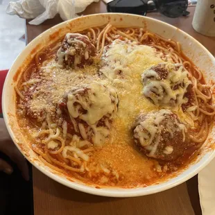 Pasta with Homemade 4 Meatballs