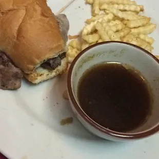 Goodfellas French dip and crinkle fries