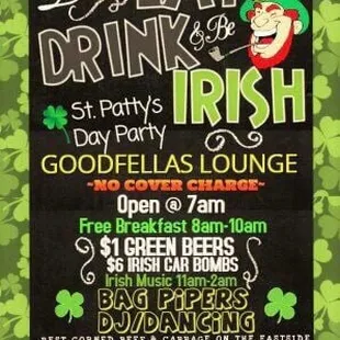 let's eat drink and be irish