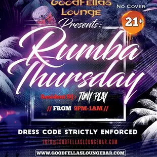 Latin Music every Thursday from 9PM-1PM