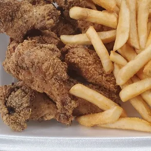 fried chicken and french fries