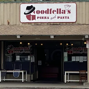 the front of the restaurant