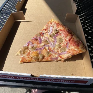 Sausage and onion slice.