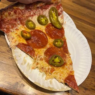 Pepperoni and jalapeño.