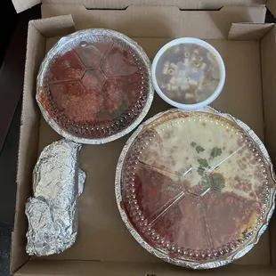 Veal Parmigiana, wedding soup and sausage and meatballs.