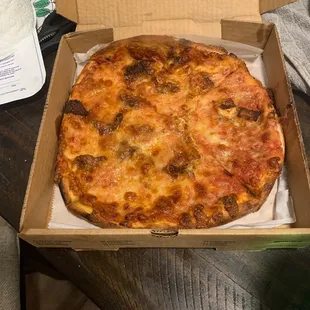 Burnt chicken parm pizza