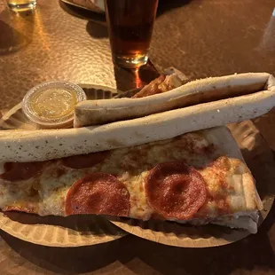 Pizza with breadstick