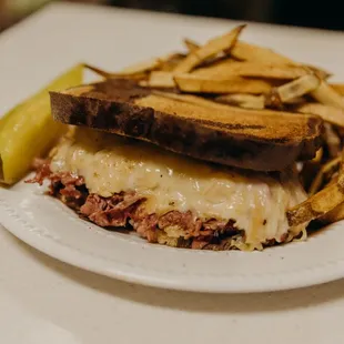 a sandwich and fries