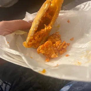 Gross cold cheese half cooked