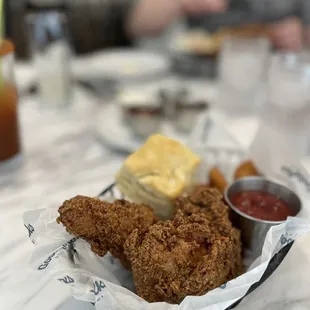 Two piece fried chicken