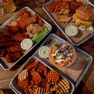 Chicken Wings cheeseburger Frito Pie Waffle Fries Sweet Waffle Fries