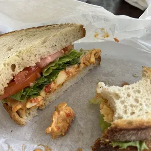 Pimento cheese sandwich on sourdough off menu special