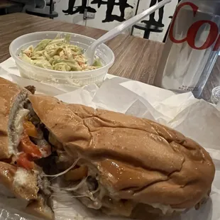 French Dip and coleslaw