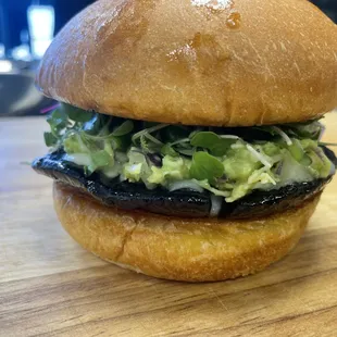 We just aren't about the meat you know. 

Our portobello mushroom on an avocado salsa. 
Looking out for our vegetarian/ vegan friends.