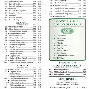menu