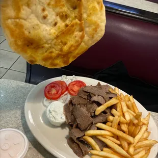 a plate of food on a table