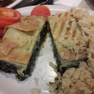 Spinach Pie Plate (cut down the middle)