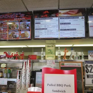 Menu board, circa Dec 2016.