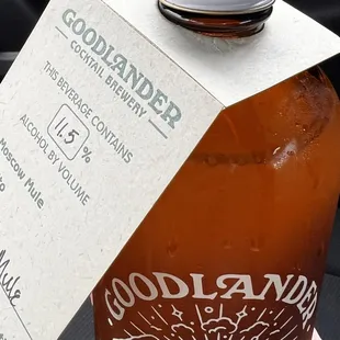 the label on the bottle