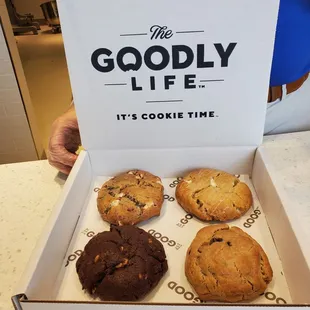 a box of goodly life cookies