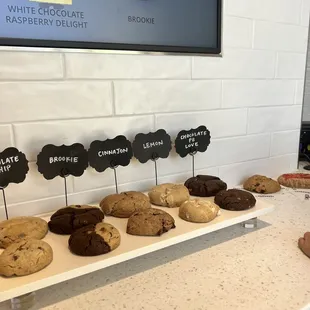 a variety of cookies on display
