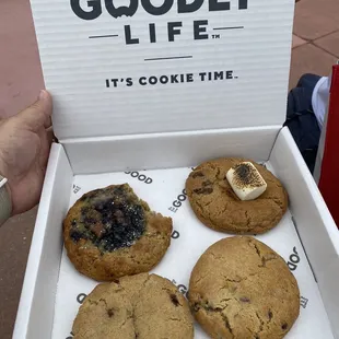 The first time. Chocolate chip, s'mores, blueberry, snickerdoodle