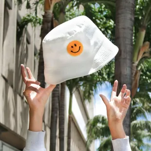 Terry bucket hat + chenille patch