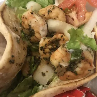 Shrimp pita for the win!