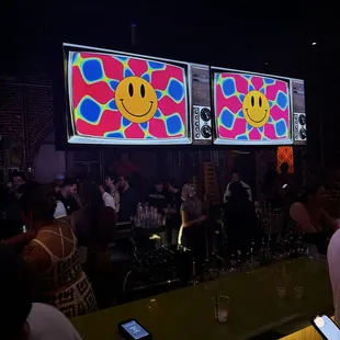 How can you not have a good time with these groovy pics flashing the screen throughout the night?