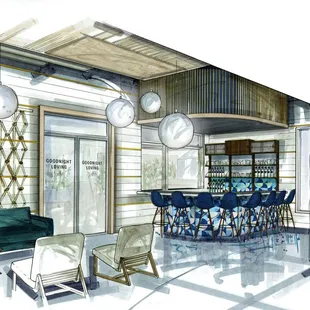 a sketch of a bar